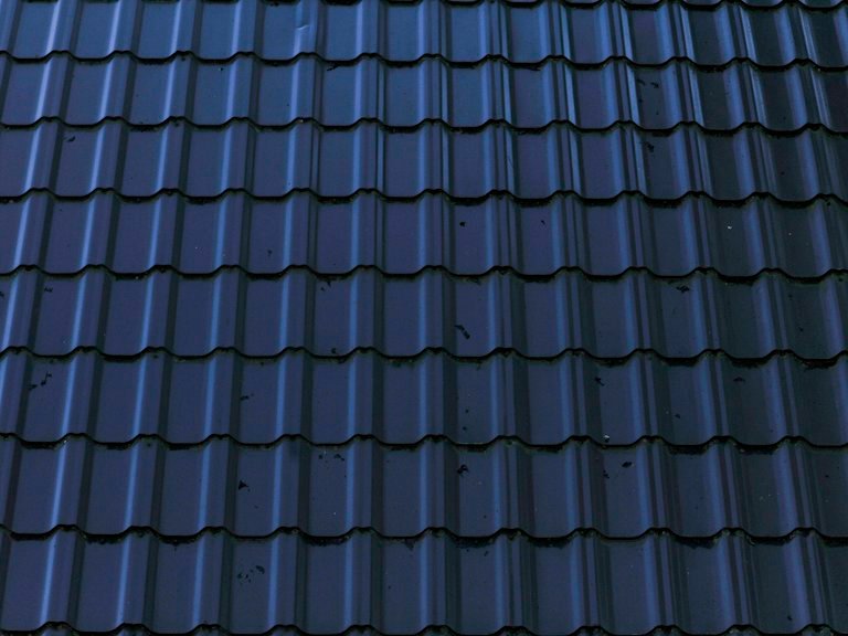 Deep blue coated roof tiles